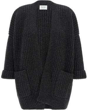 Be You Oversized Ribbed Cardigan - Black