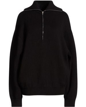 Balenciaga Solid Color Lightweight Knit Top - Black