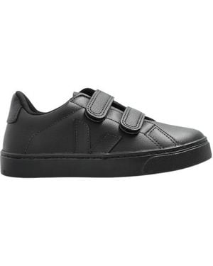 Veja Esplar Double-Strap Leather Sneakers - Black