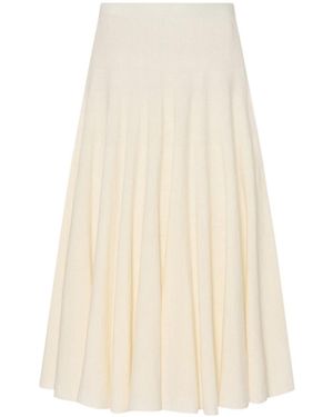 The Row Jaliah Cotton And Linen Blended Skirt - White