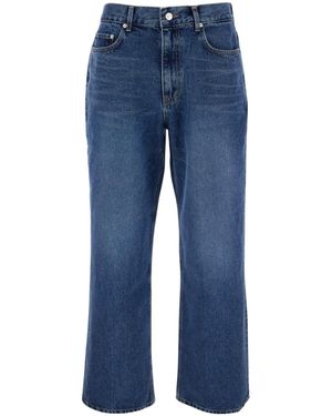 DUNST Five Pocket Jeans With Logo Patch - Blue