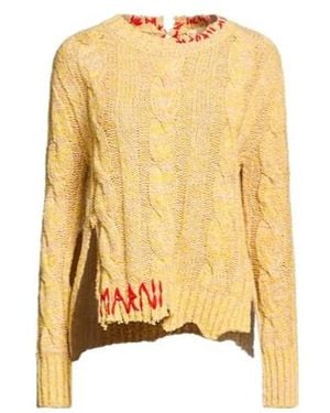 Marni Embroidered Knitted Sweater - Yellow