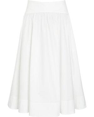 Zimmermann Gathered Cotton-Poplin Midi Skirt - White