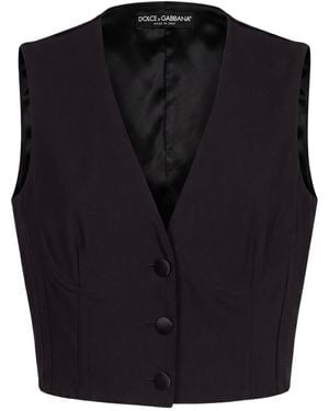 Dolce & Gabbana Solid-Color Minimalist Waistcoat - Black