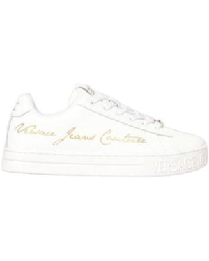 Versace Jeans Couture Logo Lace-Up Trainers - White