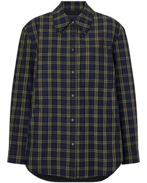 Tibi Checked Shirt Jacket - Grey