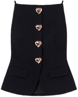 Self-Portrait Wool Crepe Top - Black