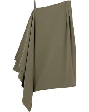 Proenza Schouler Asymmetric Draped Crepe Top - Green