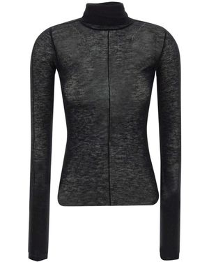 Elisabetta Franchi Sheer Turtleneck Knitted Jumper - Black