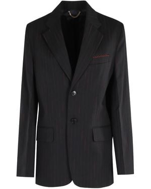 Victoria Beckham Pinstripe Single-Breasted Jacket - Black