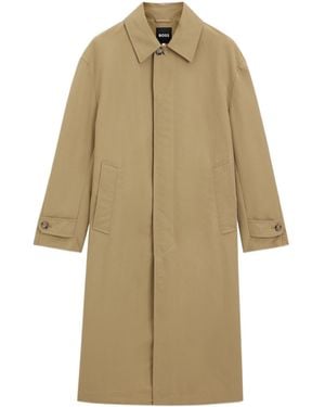 BOSS Water-Repwllent Buttoned Coat - Natural