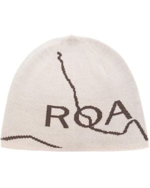 ROA Logo-Detailed Ribbed Beanie - White