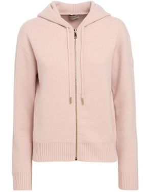 Moncler Wool Cashmere Zip-Up Hoodie - Pink