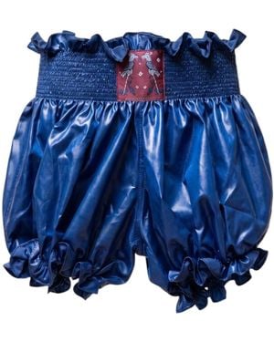 Conner Ives Ruffled Lantern Shorts - Blue