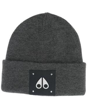Moose Knuckles Logo Beanie - Gray