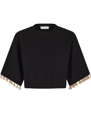 Rabanne Crop Sweater - Black