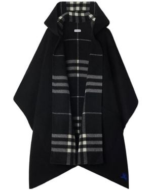 Burberry Reversible Check Hooded Cape - Black