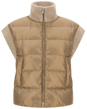 Peserico Lurex Tricot Vest - Natural