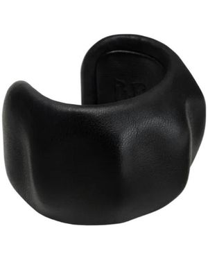 Lemaire X Carlos Peñafiel Leather Cuff Bracelet - Black