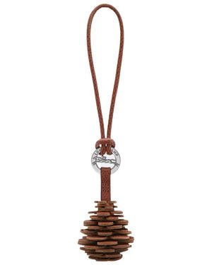 Longchamp Pigna Pine Cone Keychain - White