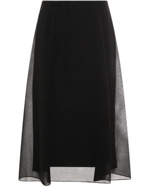 Brunello Cucinelli Flared Hem Midi Skirt - Black