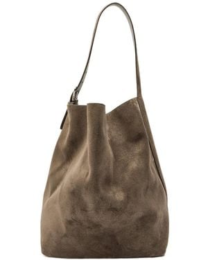 TOTEME Belted Suede Tote - Brown