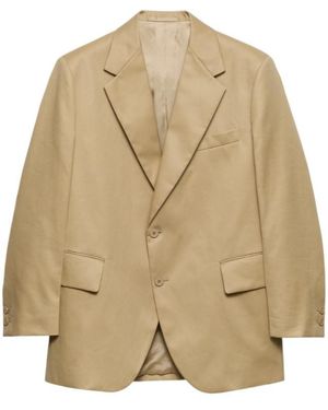 Prada Single-Breasted Cotton Jacket - Natural