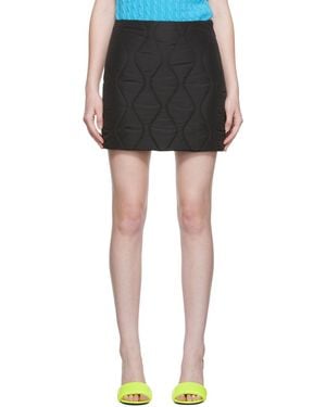 MSGM Black Quilted Miniskirt