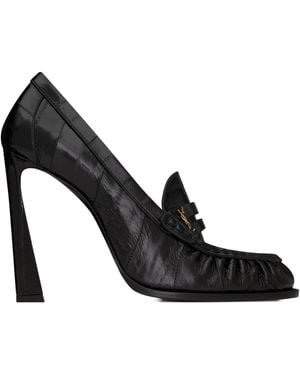 Saint Laurent Le Loafer Logo Plaque Court Shoes - Black