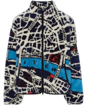 Burberry London Map Fleece Jacket - Blue
