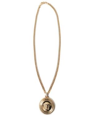 Versace Medusa Pendant Chain Necklace - White