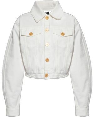 Balmain Cropped Denim Jacket - White