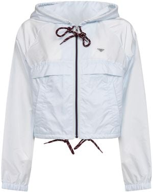 Prada Zip-Up Hooded Jacket - Blue