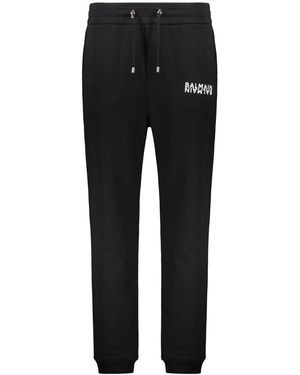 Balmain Logo Printed Elasticated Waistband Track Pants - Black
