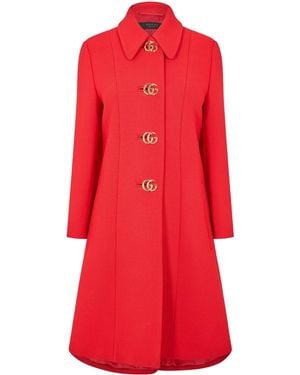 Gucci Features Overcoat - Red