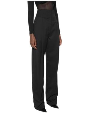 Elisabetta Franchi High-Waisted Wide-Leg Pants - Black