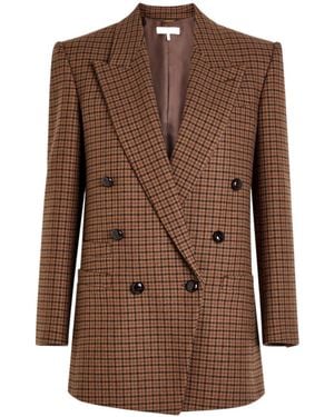 Chloé Checked Wool-Blend Blazer - Brown