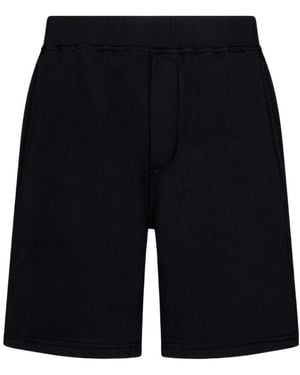 DSquared² Logo-Print Cotton Shorts - Black