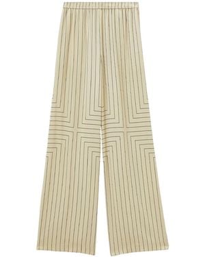 JOSEPH Striped Wide-Leg Trousers - White