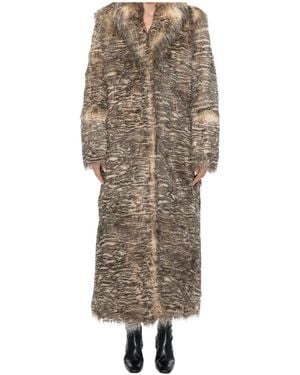 Entire studios Coco Tiger-Print Faux-Fur Coat - Natural