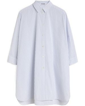 Jil Sander Pinstriped Poplin Shirt - Blue