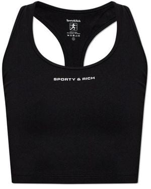 Sporty & Rich Logo Sports Bra - Black