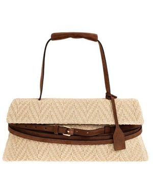 Moschino Belt-Detail Woven Tote Bag - Multicolour