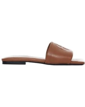Anine Bing Leather Slides - Brown