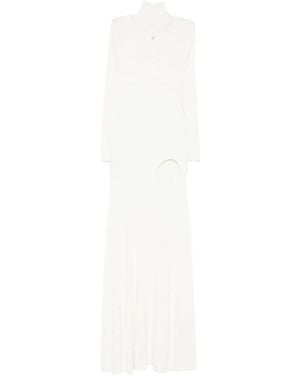 Coperni Ribbed Maxi Knitted Dress - White