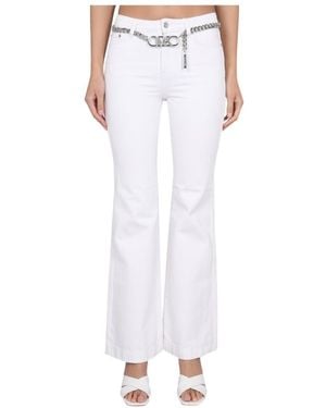 MICHAEL Michael Kors Low-Rise Chain-Linked Flared Pants - White