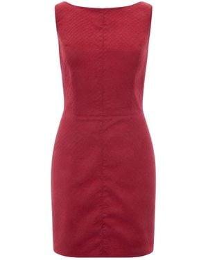 Elisabetta Franchi Taffeta Mini Dress With Fish Scale Pattern - Red