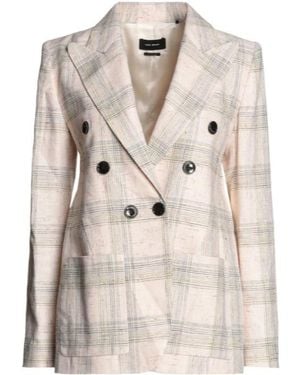 Isabel Marant Plaid Longsleeved Woolblend Coat - Natural