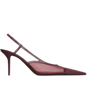 Saint Laurent Renee Mesh Open-Toe High Heels - Pink