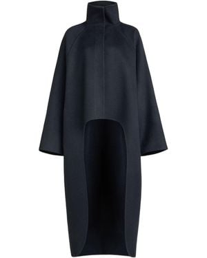 Alaïa Asymmetric Double Face Cachmere Coat - Blue